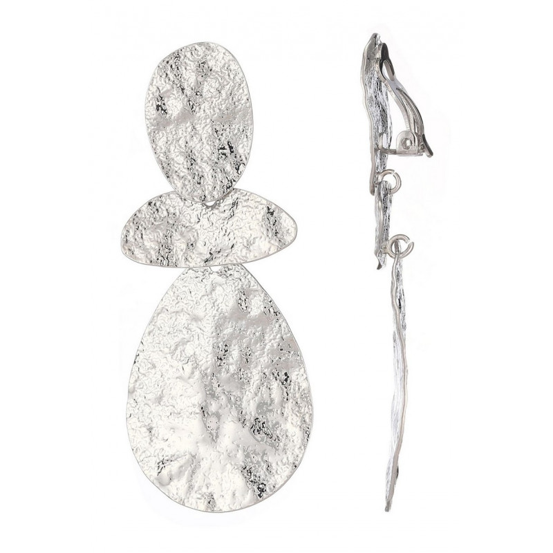 Nassabe - Boucle d'oreille clip Argentée