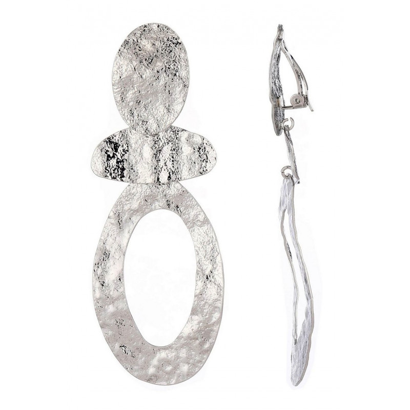 Najiba - Boucle d'oreille clip Argentée