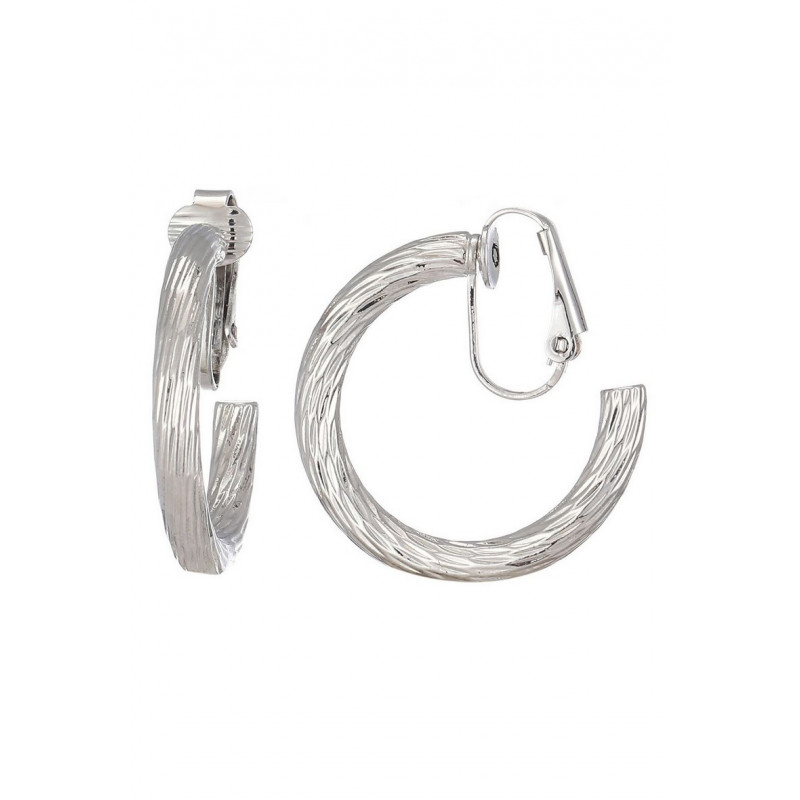 Nourance - Boucle d'oreille clip Argentée