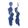 Finella - Boucle d'oreille clip Acier Bleue
