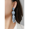 Finella - Boucle d'oreille clip Acier Bleue