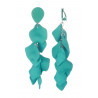 Finella - Boucle d'oreille clip Acier Turquoise
