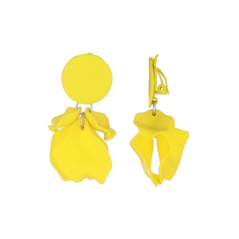 Flick - Boucle d'oreille clip Acier Jaune