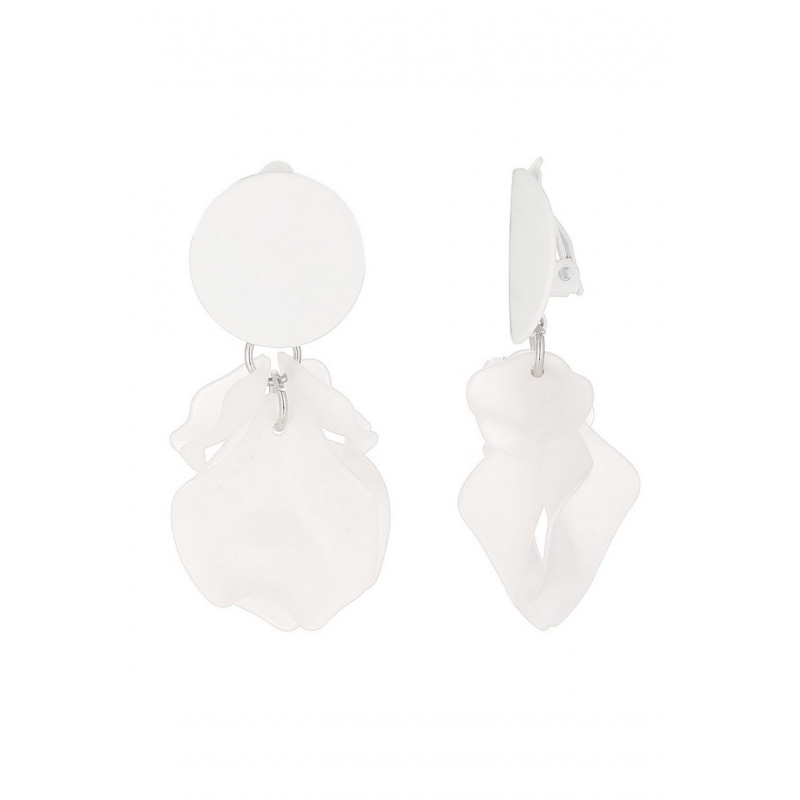 Flick - Boucle d'oreille clip Acier Blanche