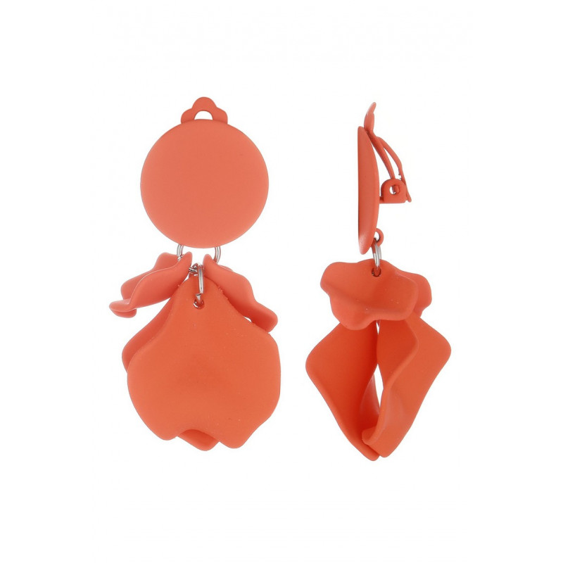 Flick - Boucle d'oreille clip Acier Orange