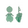 Flick - Boucle d'oreille clip Acier Turquoise