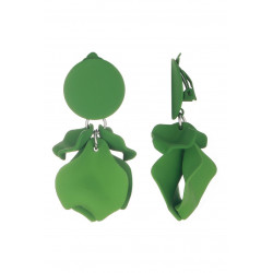 Flick - Boucle d'oreille clip Acier Verte