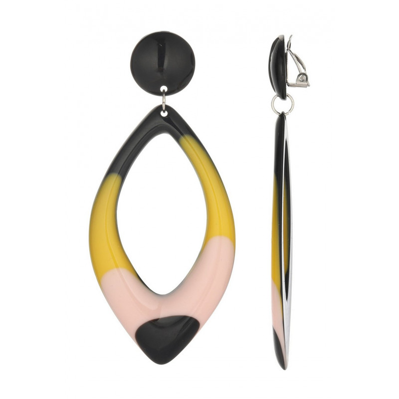 Fabriza - Boucle d'oreille clip Acier Noire