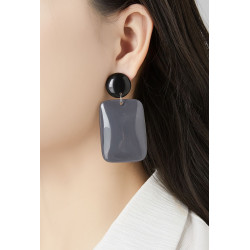 France - Boucle d'oreille clip Acier Beige