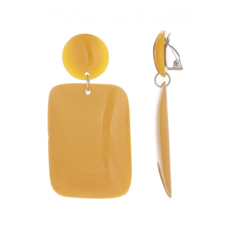 France - Boucle d'oreille clip Acier Jaune