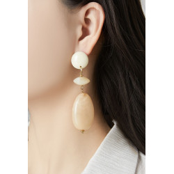 Uzima - Boucle d'oreille clip acier Bleue