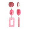Uvild - Boucle d'oreille clip acier Fuchsia