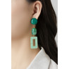 Uvild - Boucle d'oreille clip acier Verte
