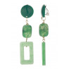 Uvild - Boucle d'oreille clip acier Verte