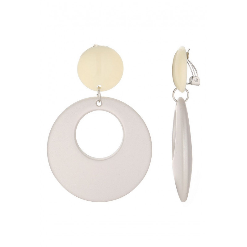 Azuma - Boucle d'oreille clip Acier Blanche