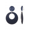 Azuma - Boucle d'oreille clip Acier Bleue marine