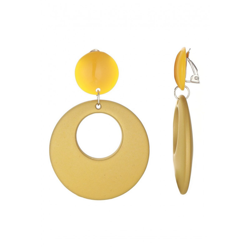 Azuma - Boucle d'oreille clip Acier Jaune