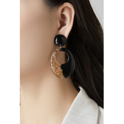 Fanchon - Boucle d'oreille clip Acier Bleue