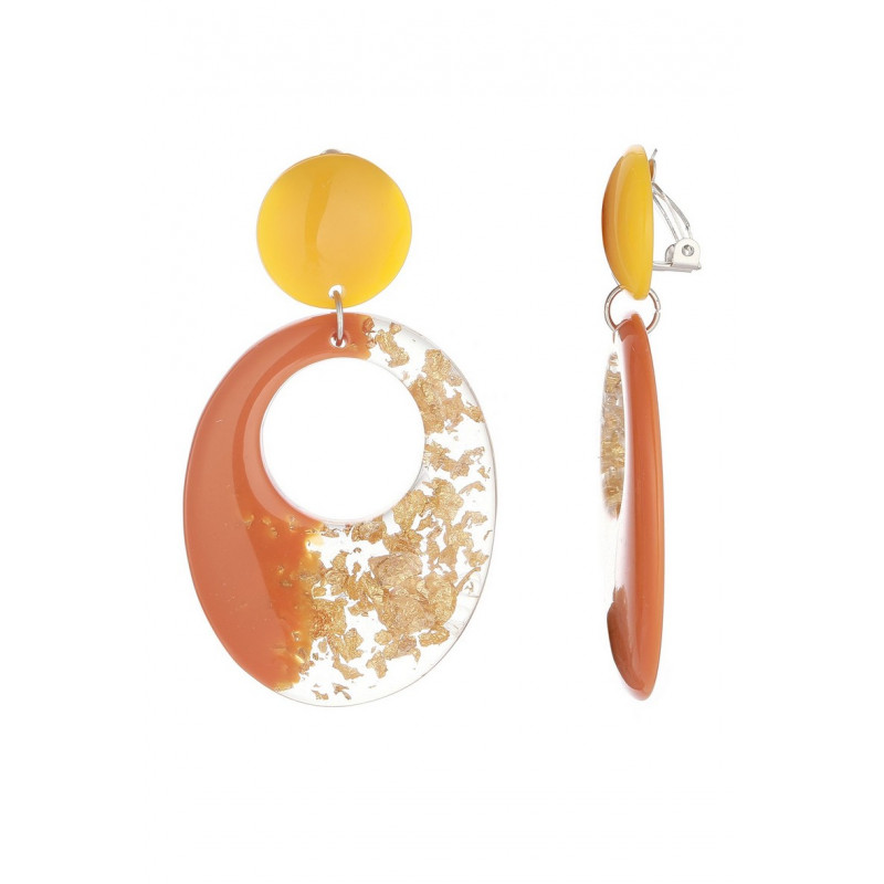 Fanchon - Boucle d'oreille clip Acier Jaune