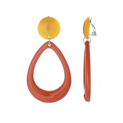 Fernanda - Boucle d'oreille clip Acier Jaune Orange