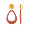 Fernanda - Boucle d'oreille clip Acier Jaune Orange