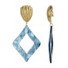 Zayna - Boucle d'oreille clip Acier Bleue