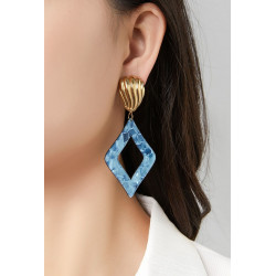 Zayna - Boucle d'oreille clip Acier Rouge
