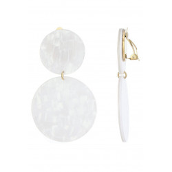 Zdislava - Boucle d'oreille clip Acier Blanche