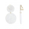 Zdislava - Boucle d'oreille clip Acier Blanche