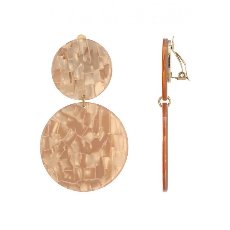 Zdislava - Boucle d'oreille clip Acier Camel