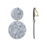 Zdislava - Boucle d'oreille clip Acier Grise