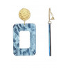 Zdenka - Boucle d'oreille clip Acier Bleue