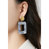 Zdenka - Boucle d'oreille clip Acier Bleue