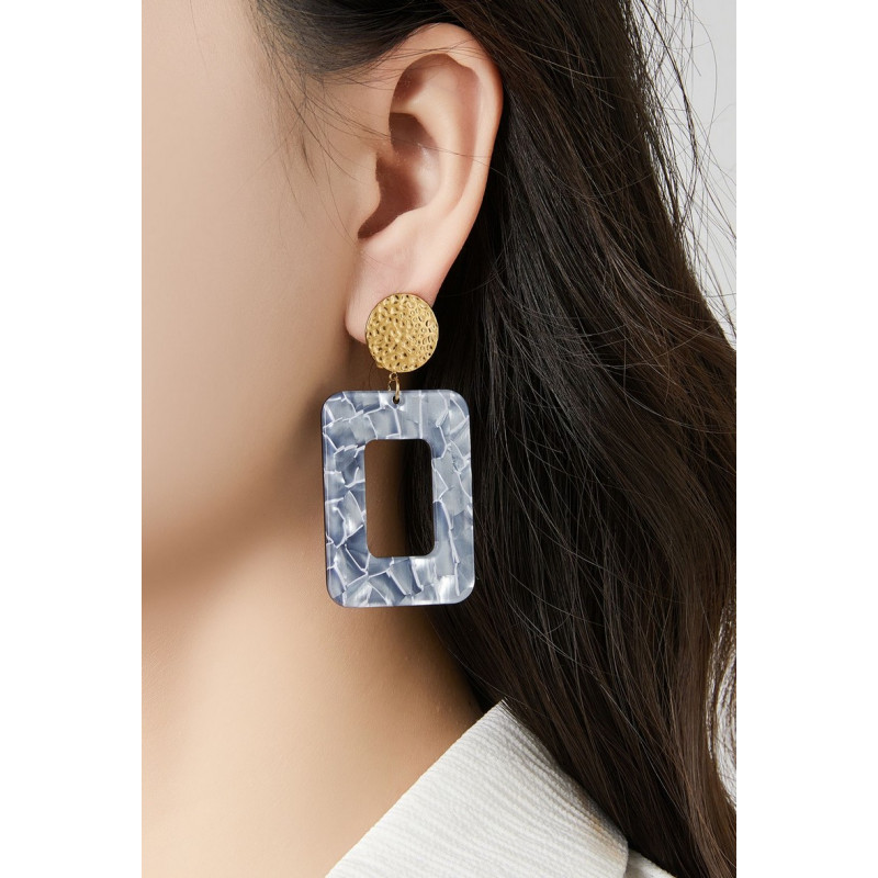 Zdenka - Boucle d'oreille clip Acier Grise