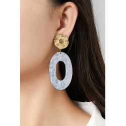 Zdraka - Boucle d'oreille clip Acier Bleue