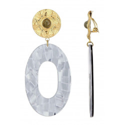 Zdraka - Boucle d'oreille clip Acier Grise