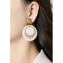 Zaynab - Boucle d'oreille clip Acier Camel