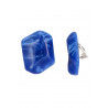 Najlae - Boucle d'oreille clip Acier Bleue