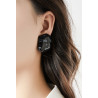Najlae - Boucle d'oreille clip Acier Blanche