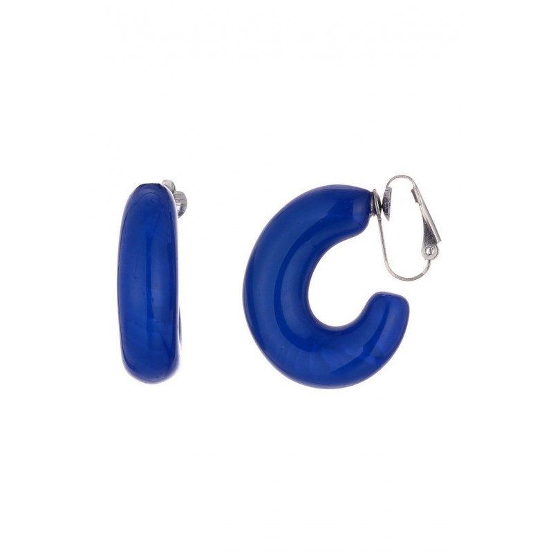 Nino - Boucle d'oreille clip Acier Bleue