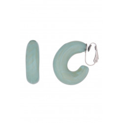 Nino - Boucle d'oreille clip Acier Vert d'eau