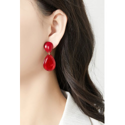Nimat - Boucle d'oreille clip Acier Marron