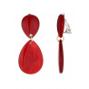 Nimat - Boucle d'oreille clip Acier Rouge