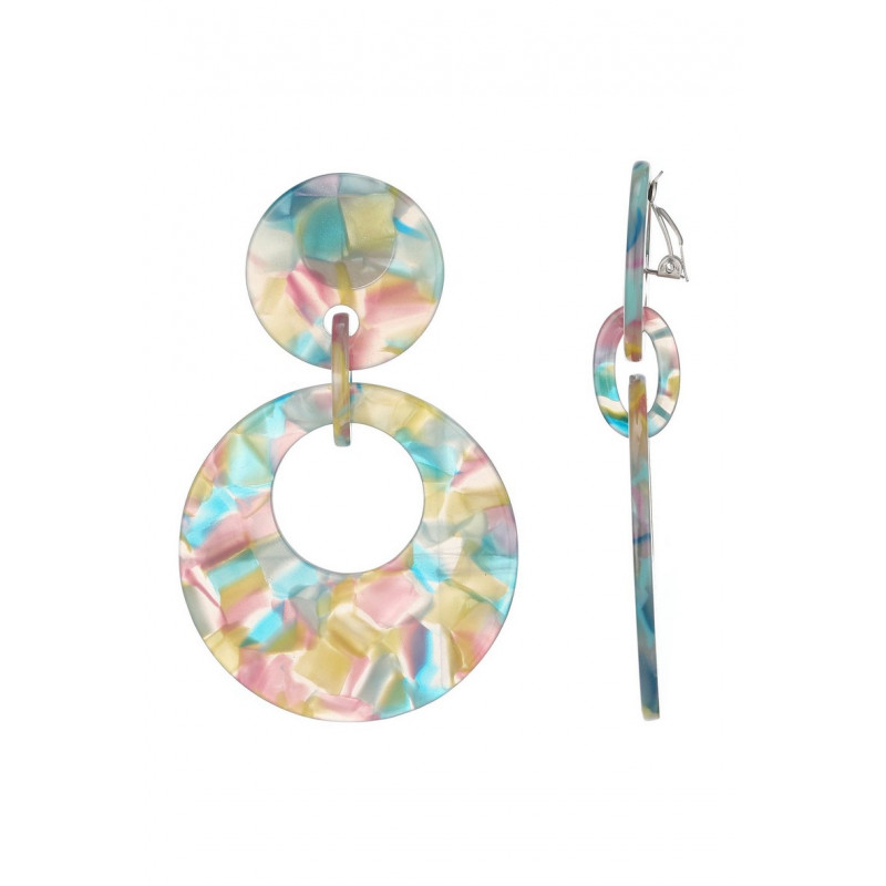 Nurten - Boucle d'oreille clip Acier Multicolore
