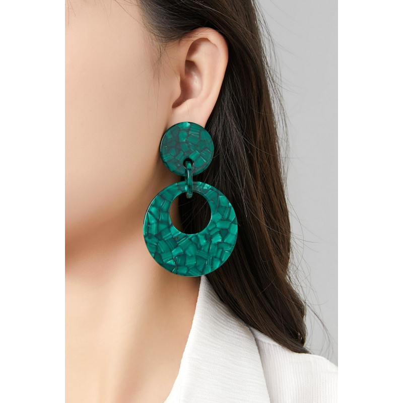 Nurten - Boucle d'oreille clip Acier Verte