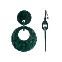 Nurten - Boucle d'oreille clip Acier Verte