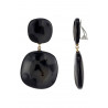 Nousra - Boucle d'oreille clip Acier Noire