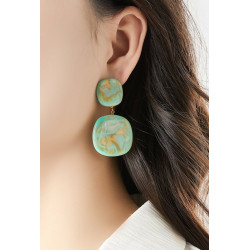 Nousra - Boucle d'oreille clip Acier Vert foncée