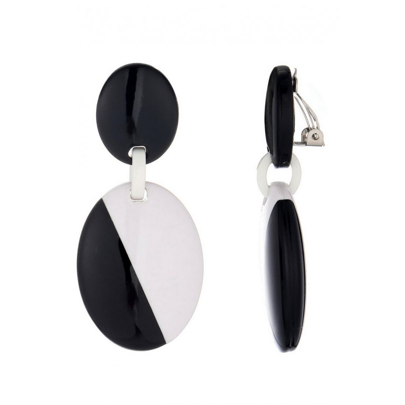 Nikolett - Boucle d'oreille clip Acier Noire