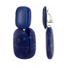 Ntombi - Boucle d'oreille clip Acier Bleue